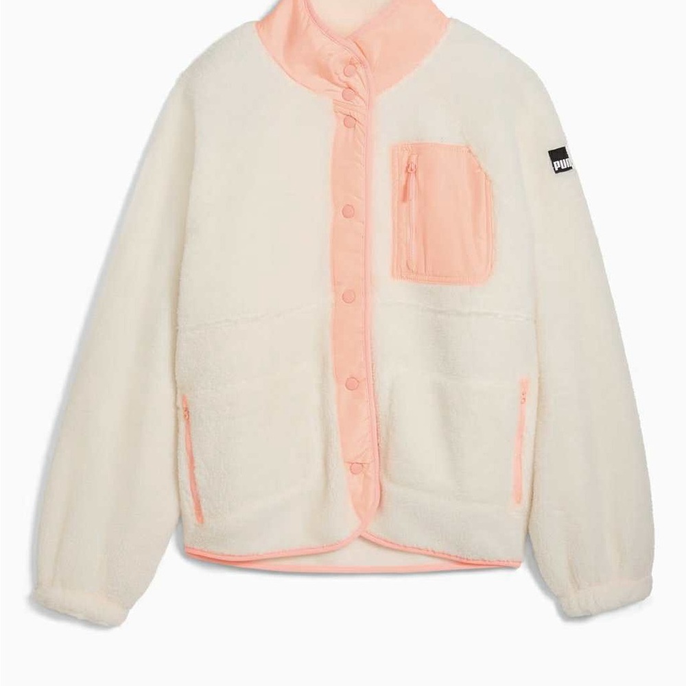 Puma Cream and Pink Fleece Jacket